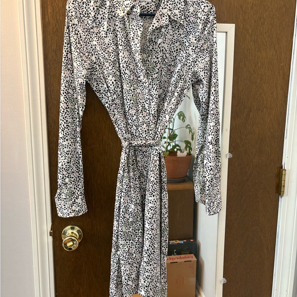 NWOT UNTUCKit Print Long Sleeve Shirt Dress